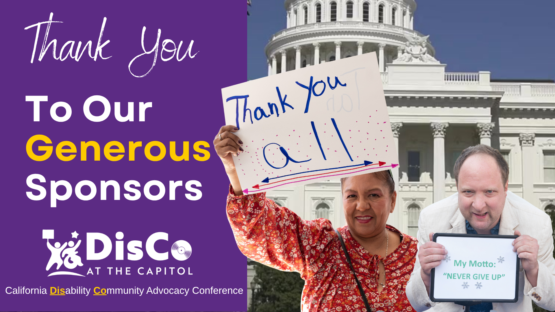 Thank you to our generous sponsors