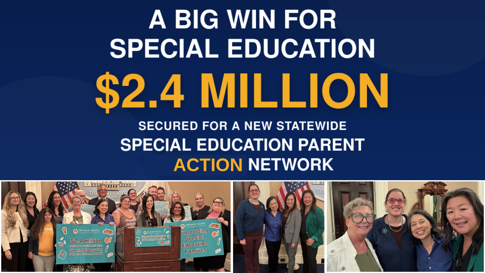 A Big Win for Special Education! $2.4 Million for a new statewide Special Education Action Network.