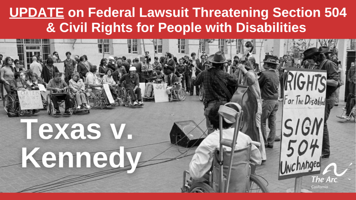 Texas v Kennedy Section 504 Update on Federal Lawsuit Threatening Civil Rights for People with Disabilities